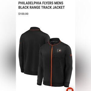 NWOT Men’s Philadelphia Flyers Fanatics Black Range Track Jacket Size L